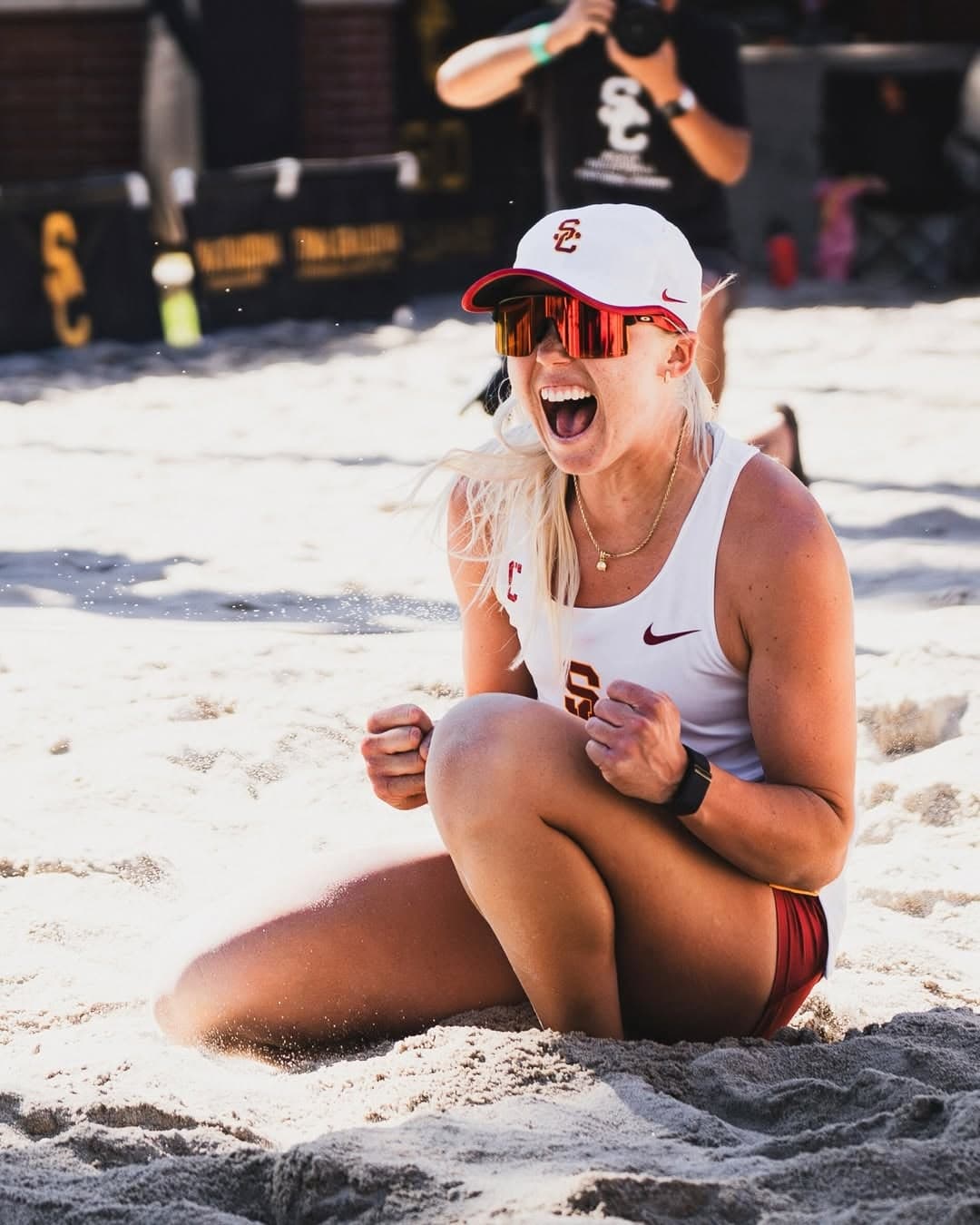 Jugadoras de beach volley en acción
